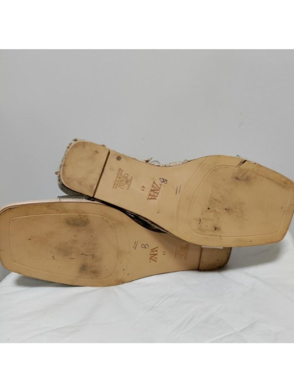 Zara Wedge Espadrille 9-10 Summer Citywear Clear And Nude Wedges Beige 10 - Picture 11 of 11
